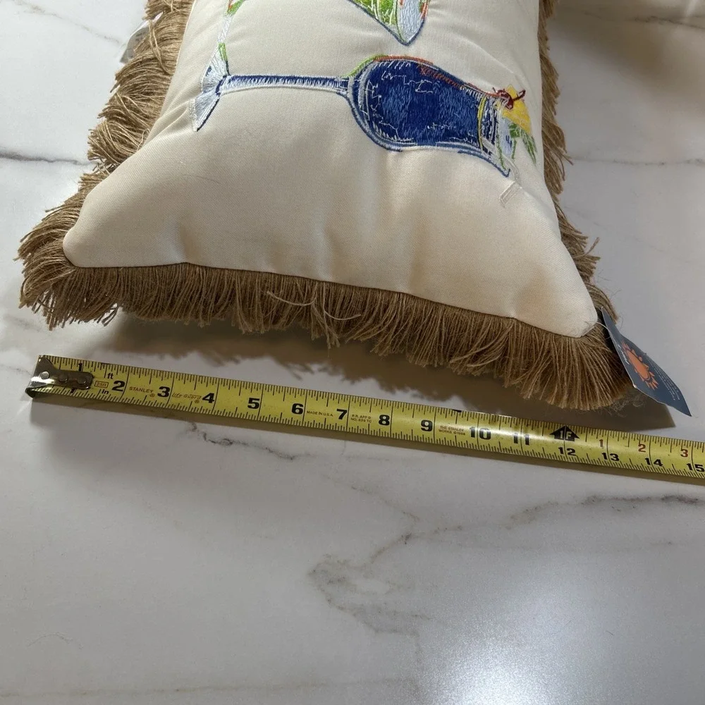 NWT‎ Tommy Bahama Rectangular Indoor/outdoor Pillow With Cocktail Happy Hour